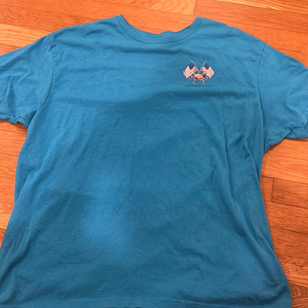 Crown and ivy blue graphic T shirt XL